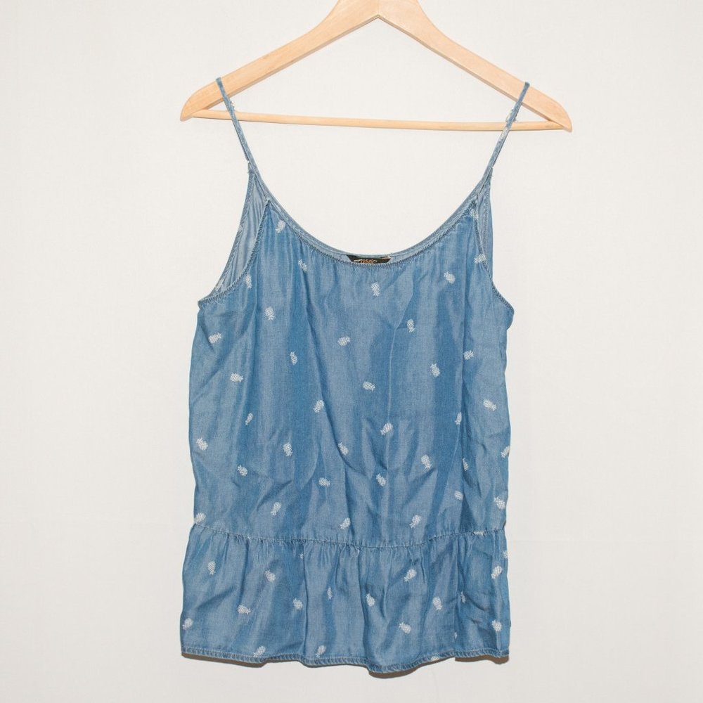 1250°C Chambray Pineapple Print Tank Top